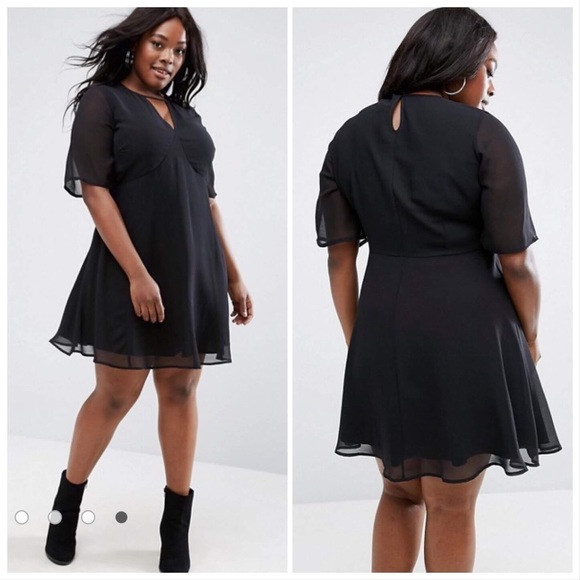 ASOS Curve Dresses & Skirts - ASOS Curve | Mini Tea Dress with Flutter Sleeve